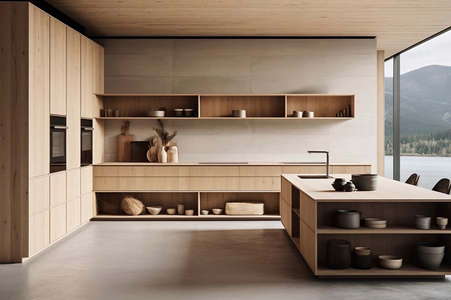 Modern Wooden Modular Kitchen in Ahmedabad